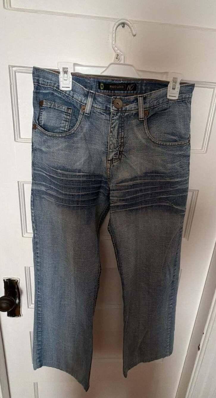 Poco Loco Vintage Y2K Distressed Light Wash Denim Jeans Size 28x30